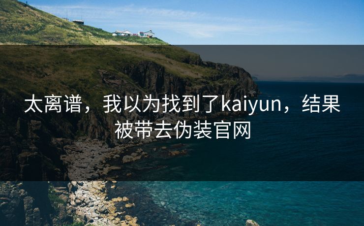 太离谱，我以为找到了kaiyun，结果被带去伪装官网