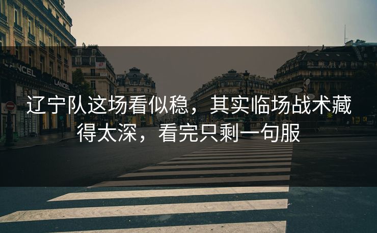 辽宁队这场看似稳，其实临场战术藏得太深，看完只剩一句服